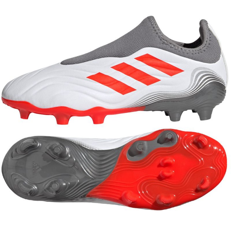 Buty piłkarskie adidas Copa Sense.3 Ll Fg Jr FY6155 szary, biały białe