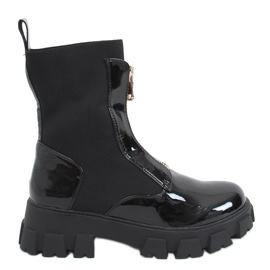 Workery ze skarpetkową cholewką Teksas Black czarne