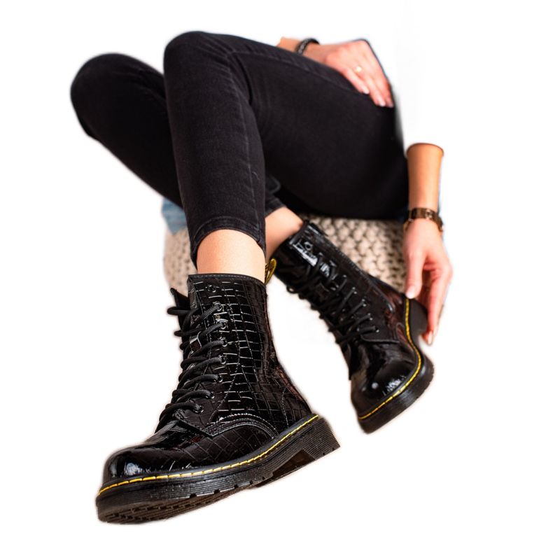 Filippo Ocieplane Skórzane Traperki czarne