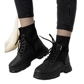 Czarne traperki damskie Laurie