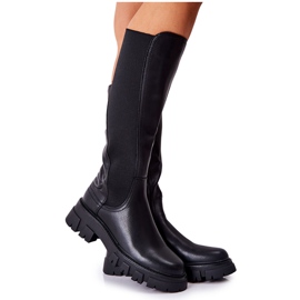 Sergio Leone Skórzane Kozaki Na Suwak Czarne Ampine