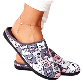 Inblu Papcie Klapki Befado Kotki 155D200 Szare