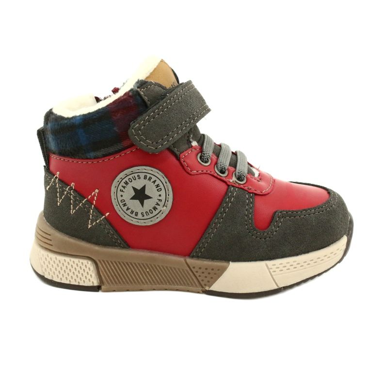 Chłopięce kozaczki z futerkiem  American Club GC27 czerwone