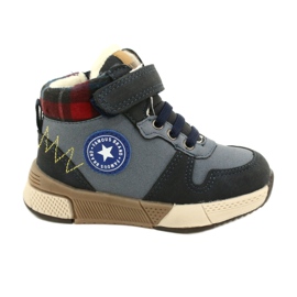 Chłopięce kozaczki z futerkiem American Club GC27 granatowe niebieskie