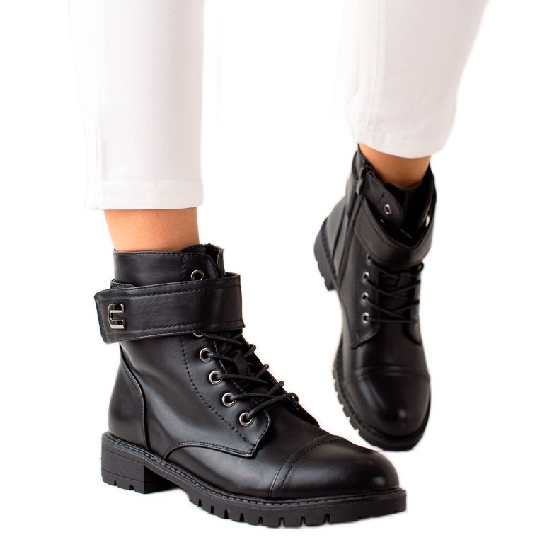 Cink Me Klasyczne Sznurowane Botki czarne