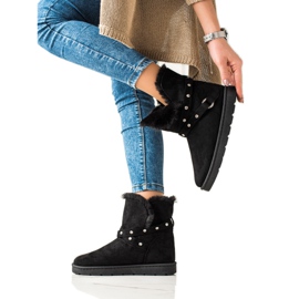 TRENDI Czarne Mukluki Z Cyrkony