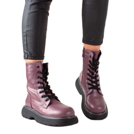 TRENDI Fioletowe Workery Na Platformie