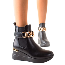 Groto Gogo Modne Botki Na Koturnie czarne