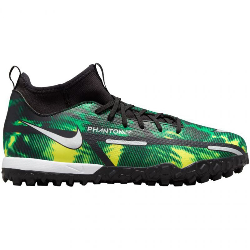 Buty piłkarskie Nike Phantom GT2 Academy Df Tf Sw Jr DM0741 003 zielony, wielokolorowy zielone