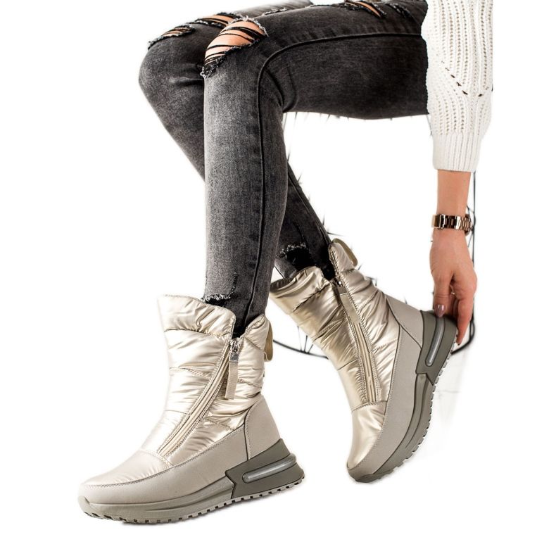 Weide Casualowe Srebrne Śniegowce srebrny