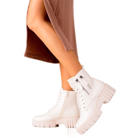 Goodin Modne Traperki Z Ozdobnymi Suwakami beżowy