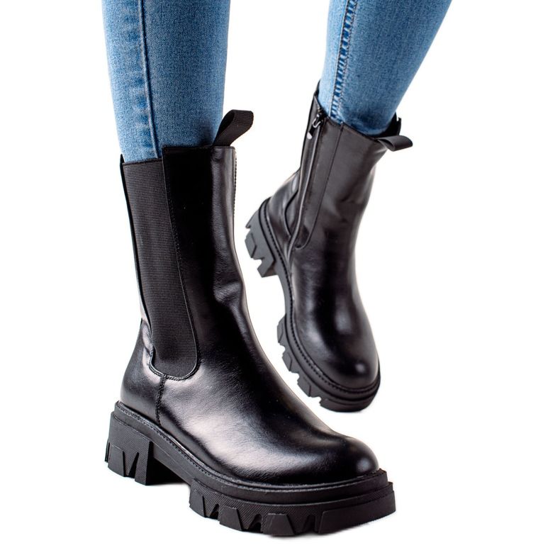 Goodin Modne Wysokie Botki czarne