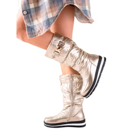 TRENDI Wysokie Złote Śniegowce złoty