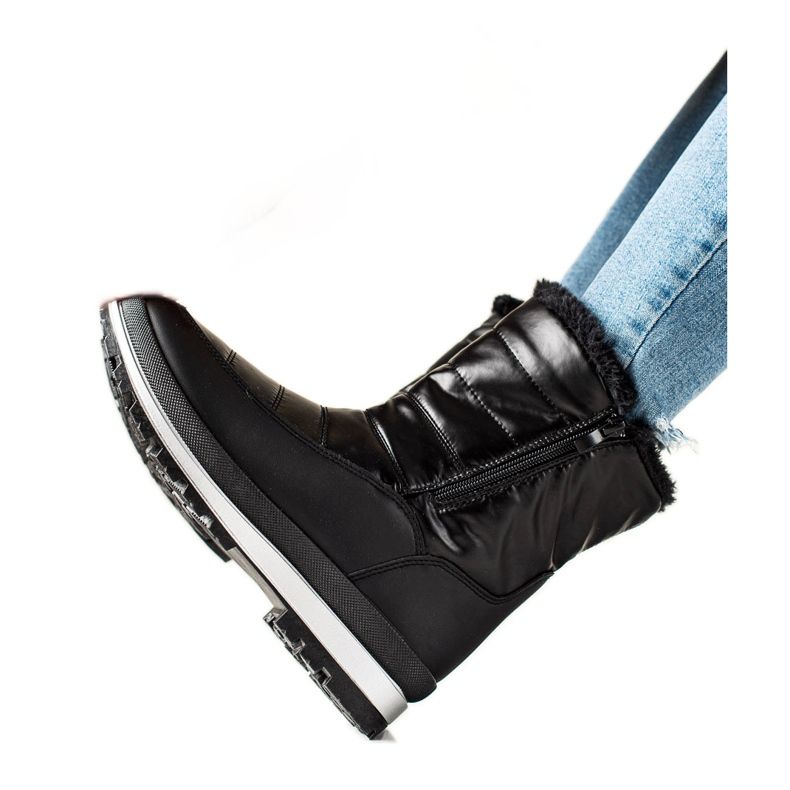 TRENDI Klasyczne Śniegowce Na Suwak czarne