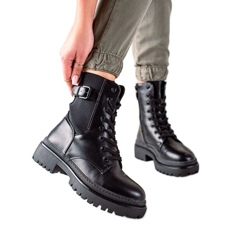 Groto Gogo Workery Trapery Ze Sprzączką czarne