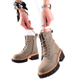 Seastar Botki traperki na platformie zielone