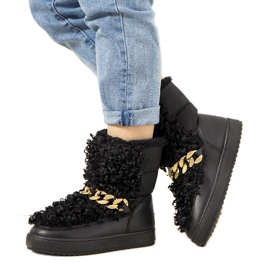 Czarne śniegowce z futerkiem Montminy