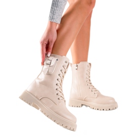 Groto Gogo Stylowe Traperki Z Kieszonką beżowy