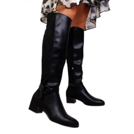 Kozaki na klocku Filippo W PAW302 czarne