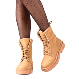 TRENDI Klasyczne Brązowe Trapery beżowy