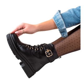 Sixth Sense Stylowe Traperki Ze Sprzączką czarne