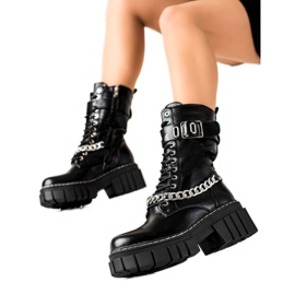 TRENDI Glany Z Łańcuchem czarne