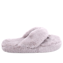Kapcie futerkowe Bunny Grey szare