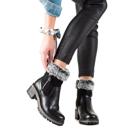 Goodin Casualowe Botki Z Futerkiem czarne