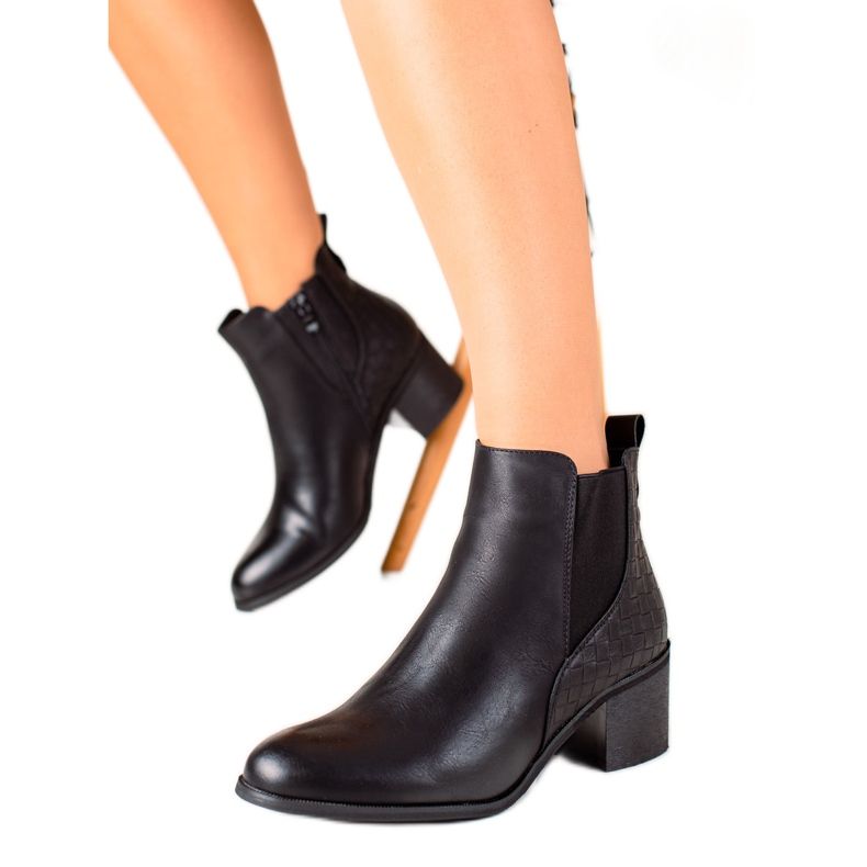 Evento Klasyczne Botki Z Eko Skóry czarne