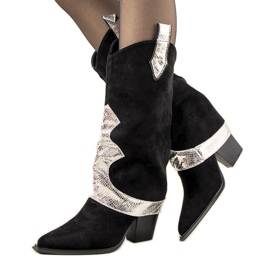 Czarne kozaki kowbojki wsuwane Luciana