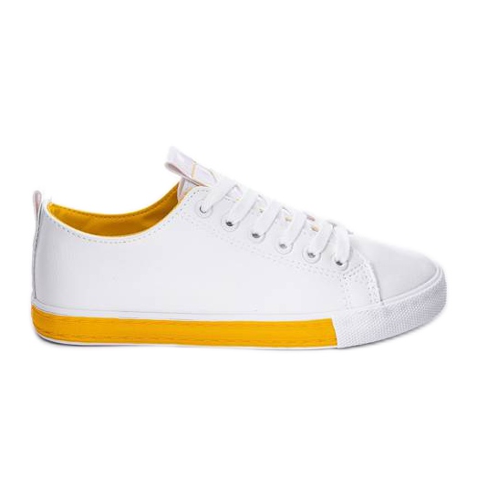 Białe trampki Valerie żółte