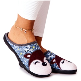 Papcie Ocieplane Renifer Niebieskie Taffy