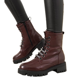 Bordowe botki ocieplane Valdez bordowy