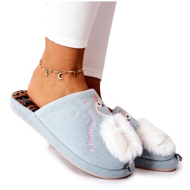 Papcie Ocieplane Łabędź Niebieskie Reya