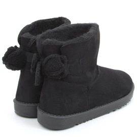 Emusy z wełnianą kokardką Kelly Black czarne