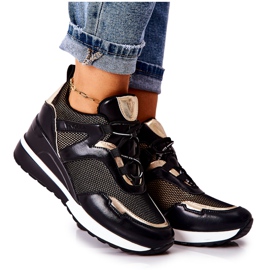 Vinceza Sportowe Damskie Buty Sneakersy Czarno-Złote Colli czarne złoty