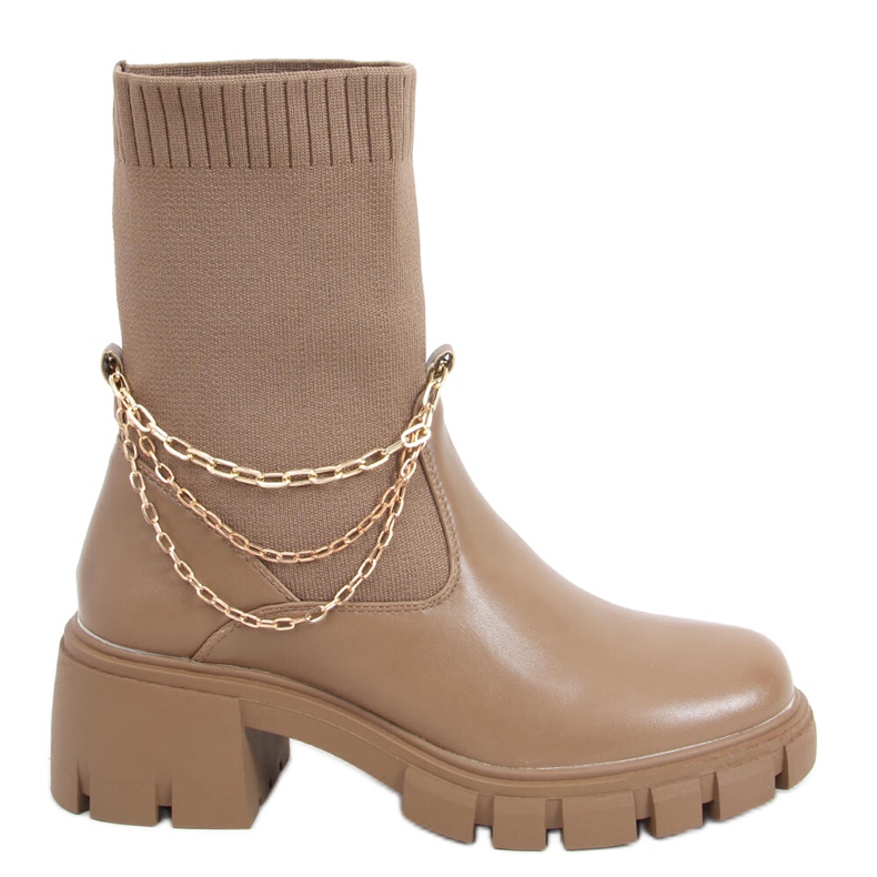 Botki ze skarpetkową cholewką Grace Khaki