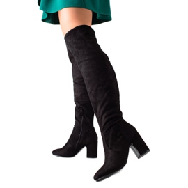 Super Me Klasyczne Kozaczki Na Obcasie czarne