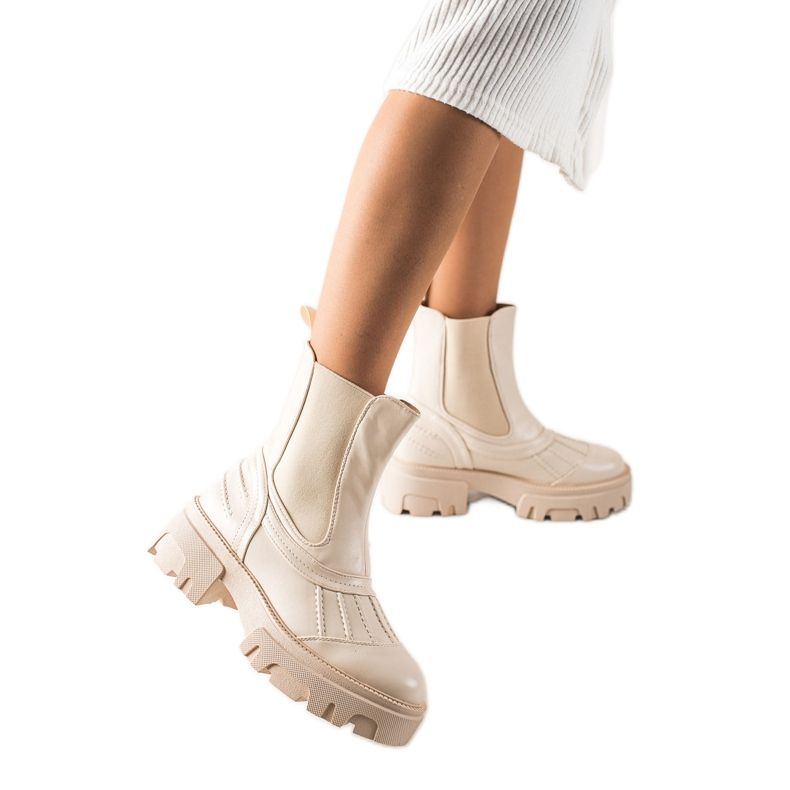 Seastar Beżowe wsuwane botki beżowy