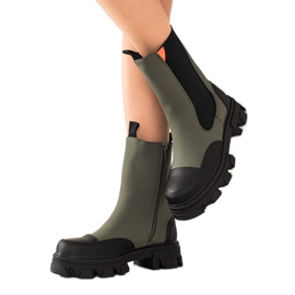 Seastar Botki Workery Fashion czarne khaki