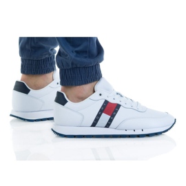 Tommy Hilfiger Buty Tommy Jeans Leather Ybr M EMOEM00989 białe czerwone granatowe