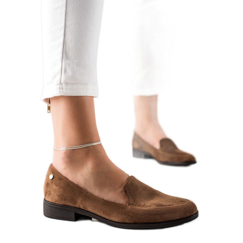 M.Daszyński Eleganckie Zamszowe Mokasyny brązowe