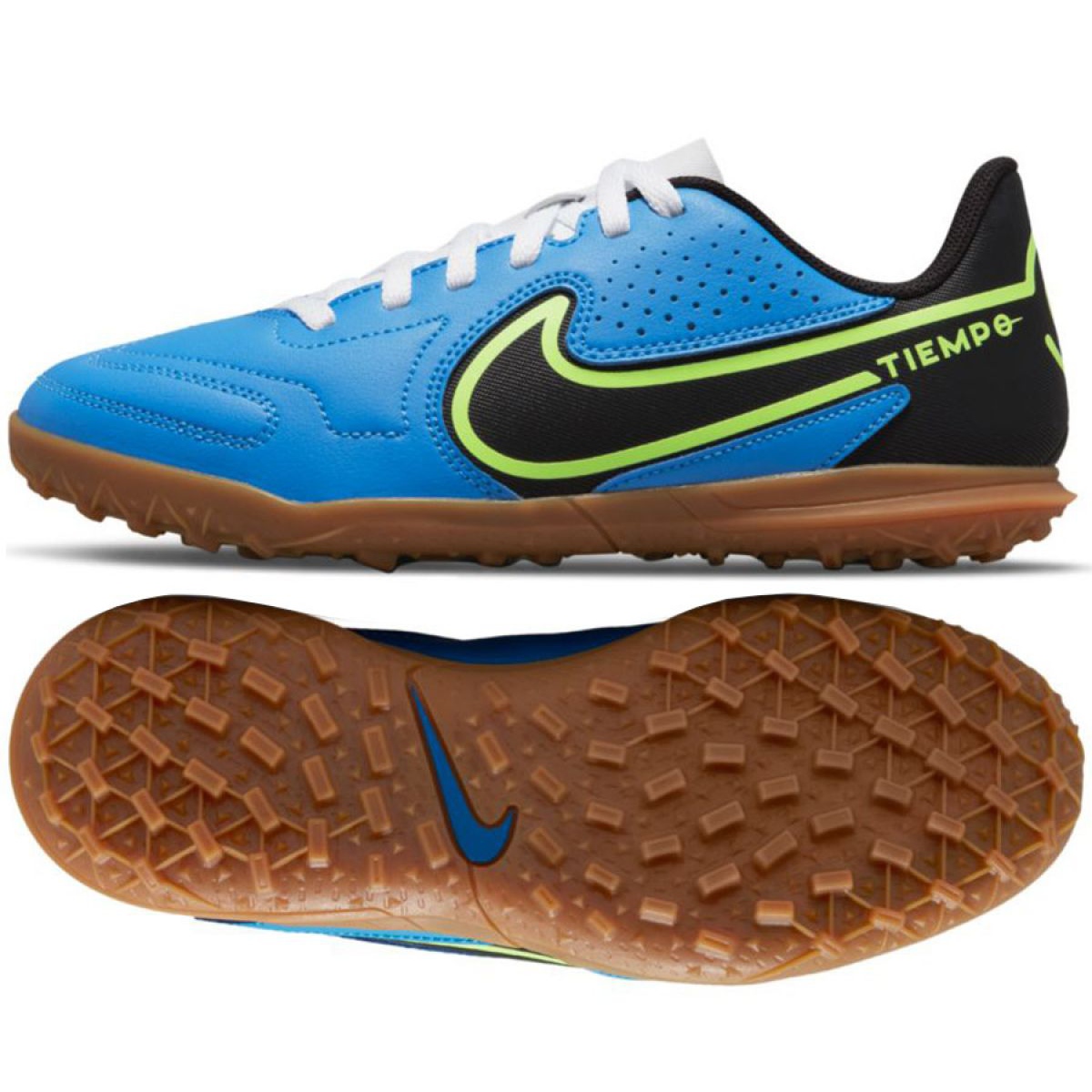 Buty piłkarskie Nike Tiempo Legend 9 Club Tf Jr DA1334 403 wielokolorowe niebieskie
