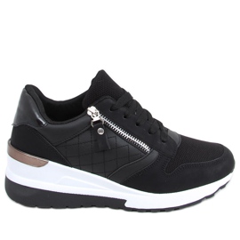 Sneakersy na koturnie Karita Black czarne