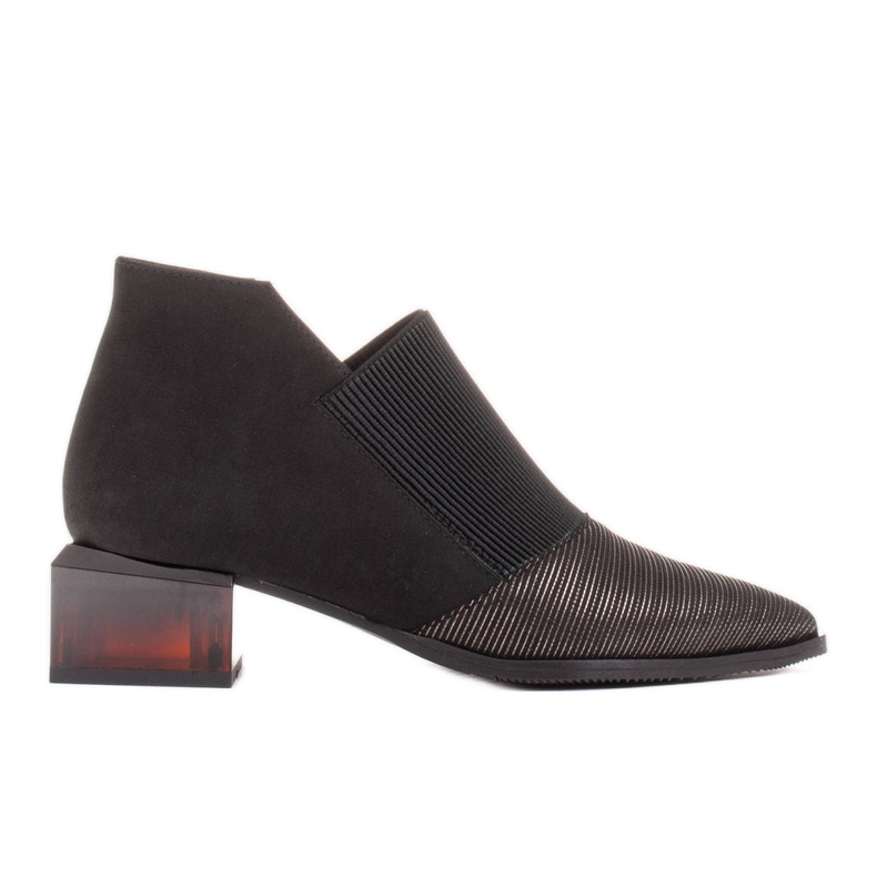 Marco Shoes Botki z nubuku z gumą w cholewce czarne