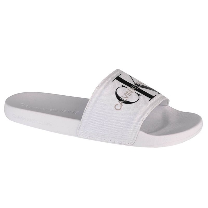 Klapki Calvin Klein Slide Monogram Co M YM0YM00061-YAF białe