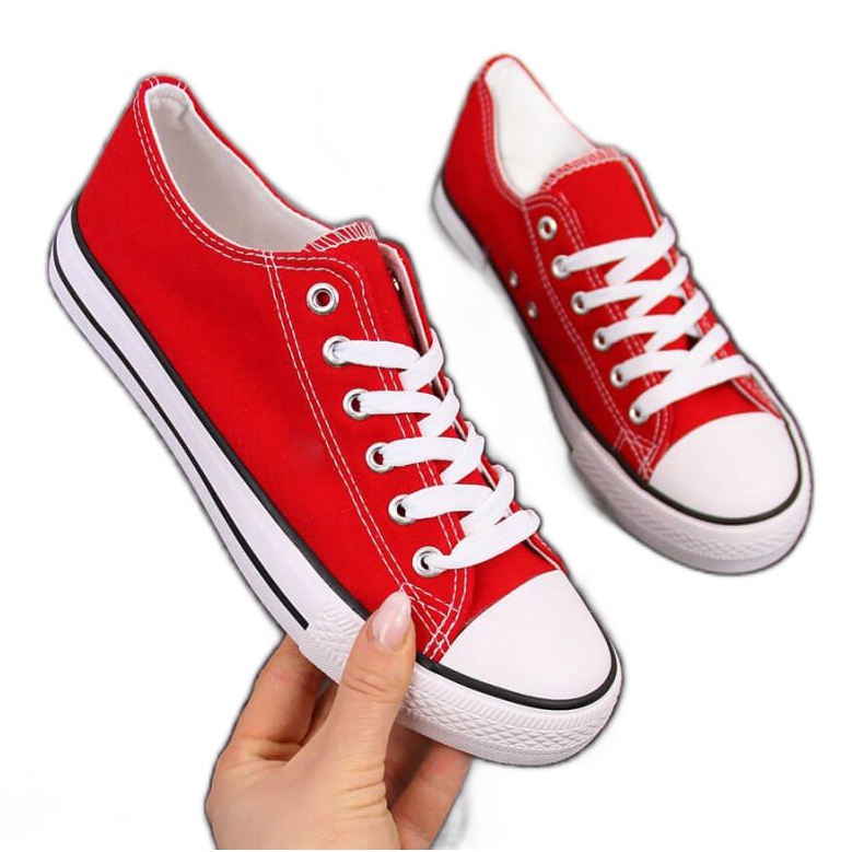 Trampki niskie tekstylne Atletico W ATC266H czerwone białe