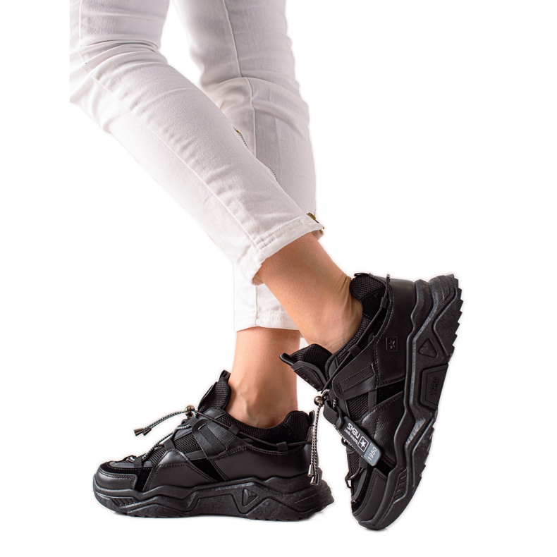 Evento Modne Czarne Sneakersy