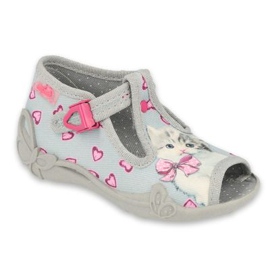 Befado obuwie dziecięce 213P131 różowe szare