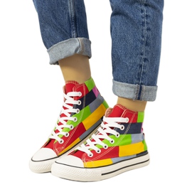 Kolorowe trampki za kostkę Gabby czerwone